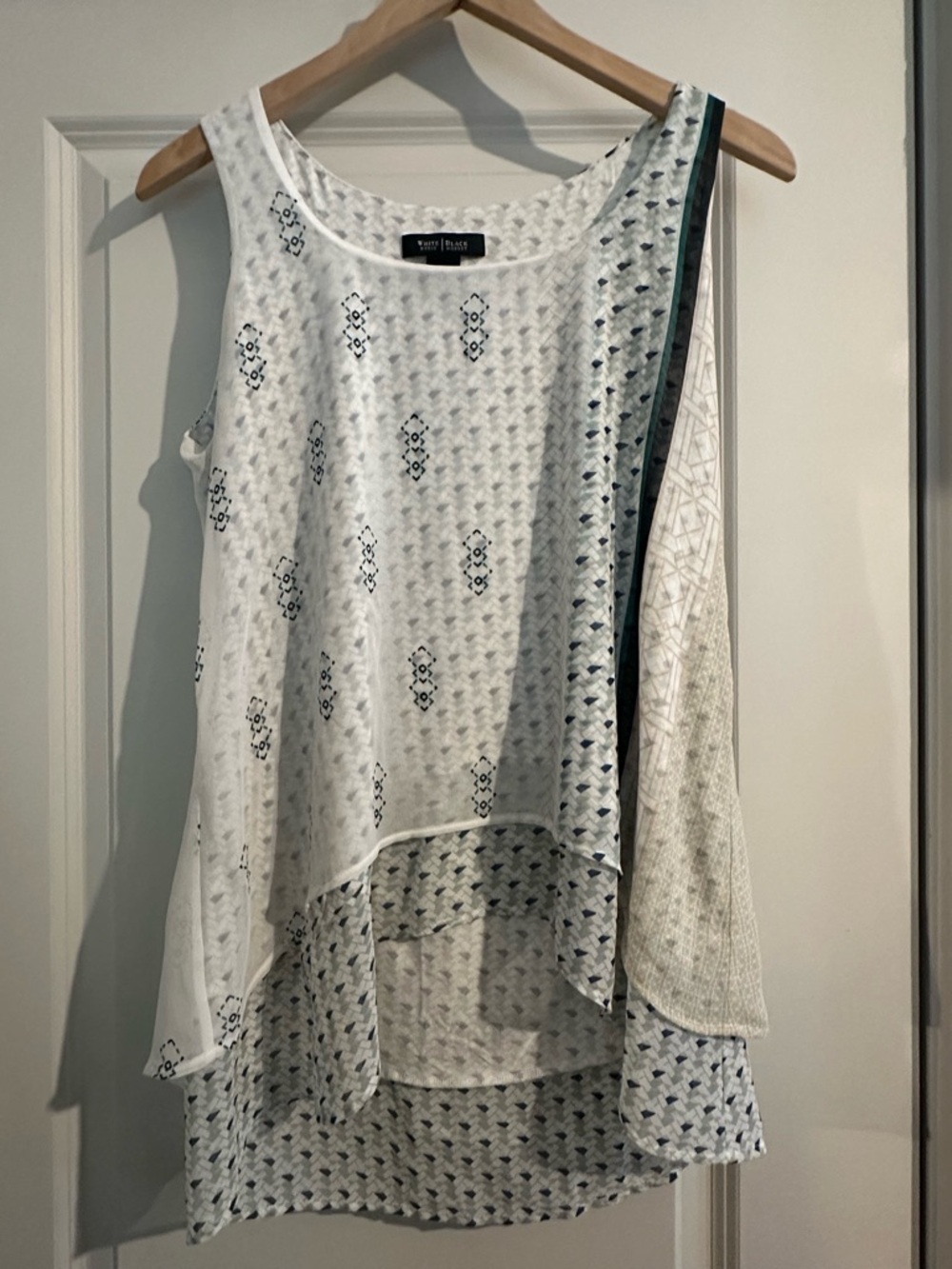 White Patterned Layered Tank Top